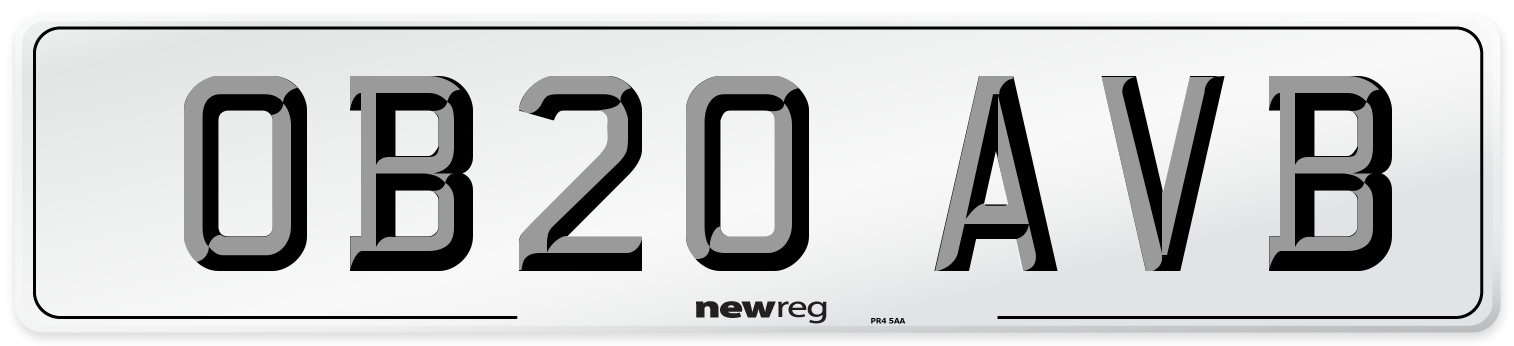 OB20 AVB Number Plate from New Reg